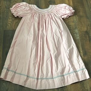 Mom and me Bishop smocked pink dress sz 5